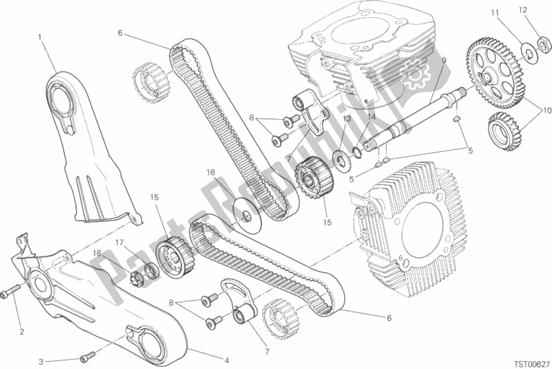 All parts for the Timing System of the Ducati Scrambler Flat Track Thailand USA 803 2020